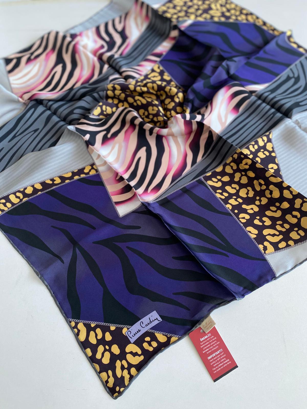 Pierre Cardin Gri Gül Desen Tivil İpek Eşarp 8382438 - 971