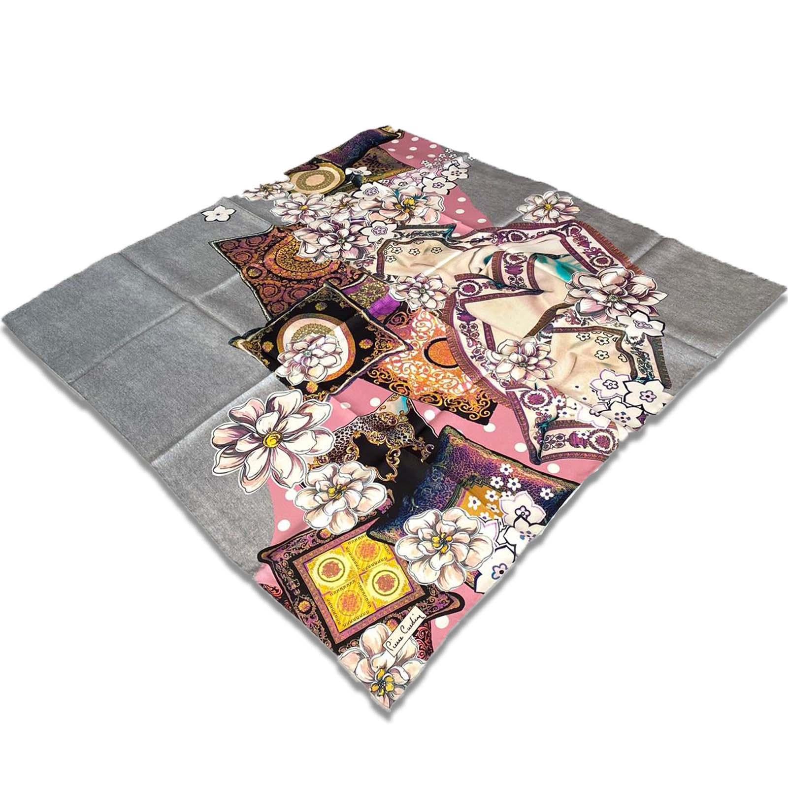 Pierre Cardin Gri Pembe Karma Desen Tivil İpek Eşarp 4210701 - 311