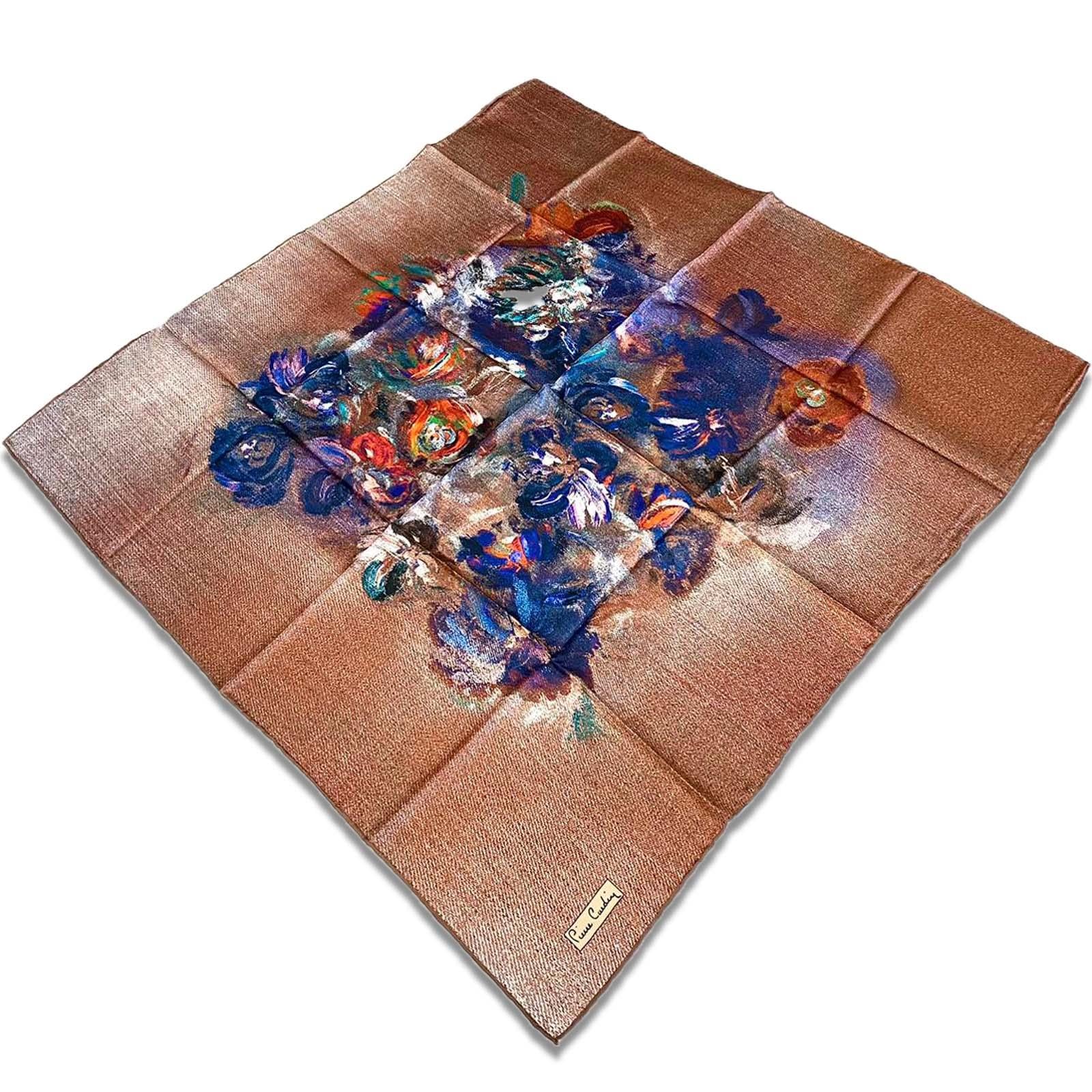 Pierre Cardin Brown Mixed Patterned Twill Silk Scarf 8382438-931