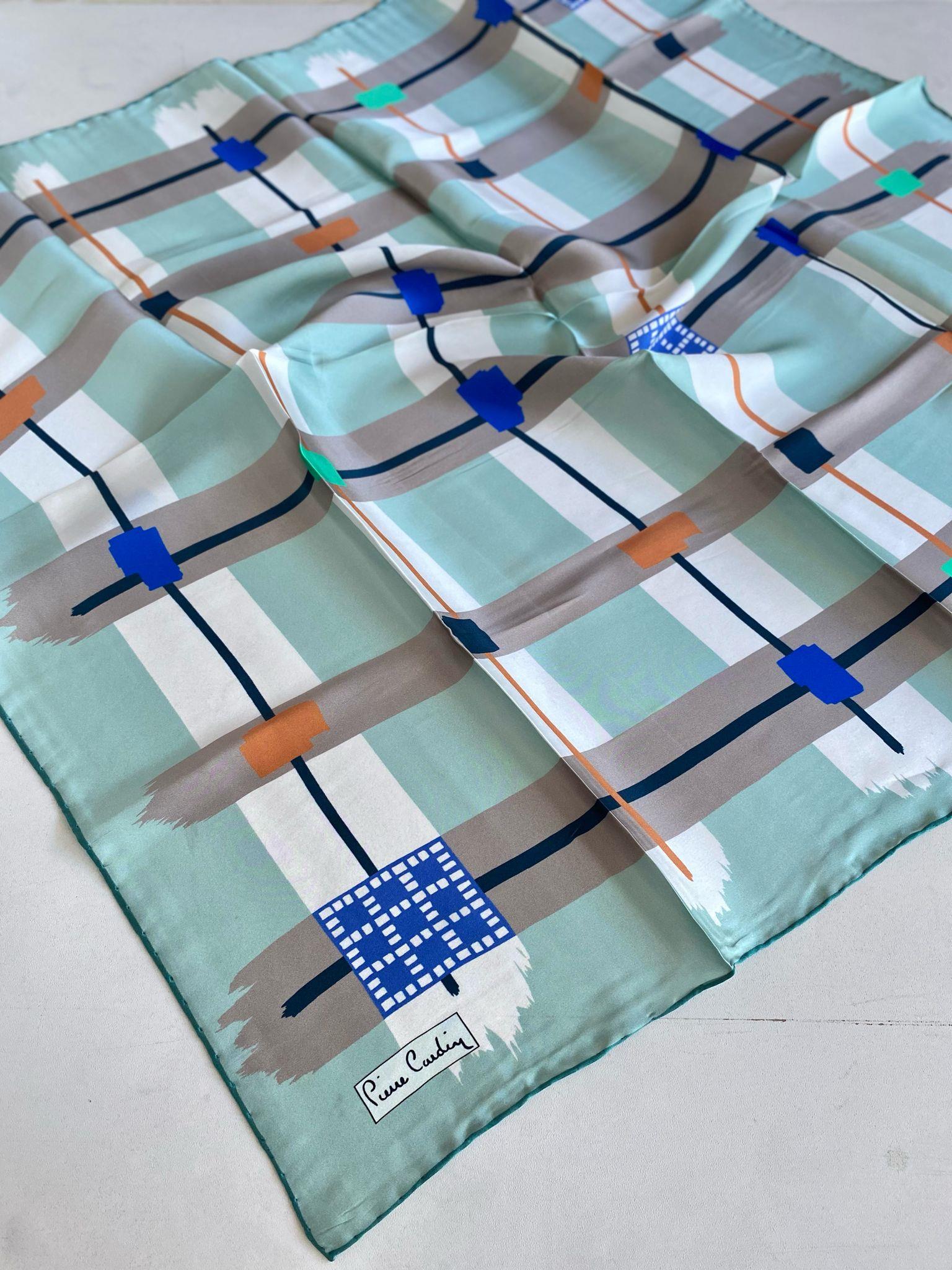 Pierre Cardin Sura İpek Eşarp 44959 Mint Yeşil Karışık Desen