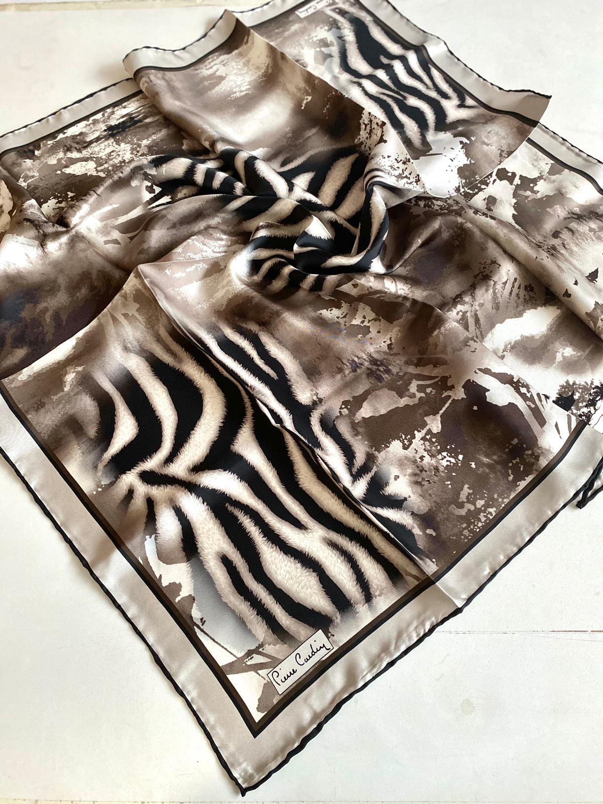 Pierre Cardin Tivil İpek Eşarp 41587 Siyah-Kahve Karışık Desen 8447438-913