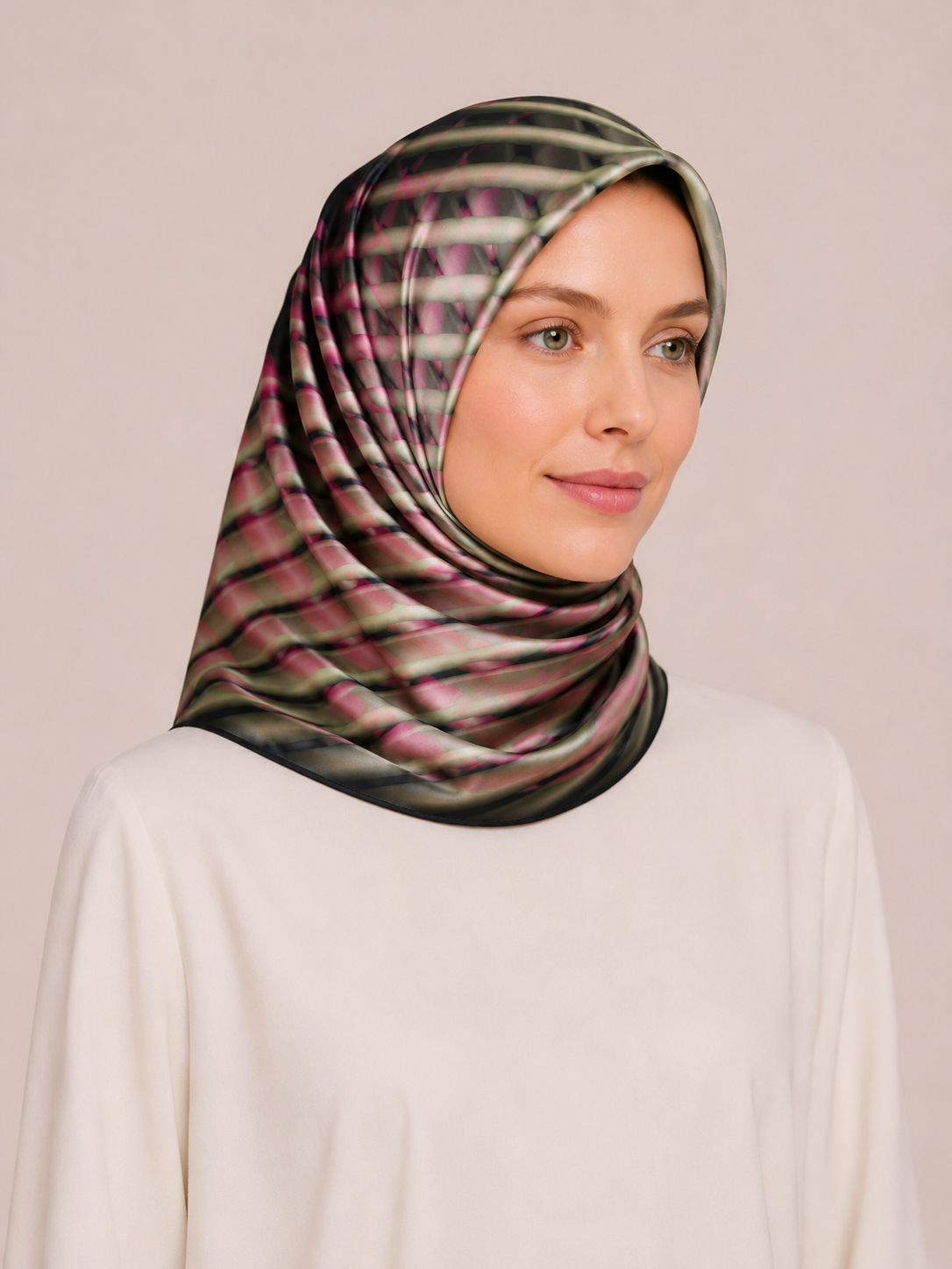 Pierre Cardin Tivil İpek Eşarp 8125438 - 951 Haki Karışık Desen