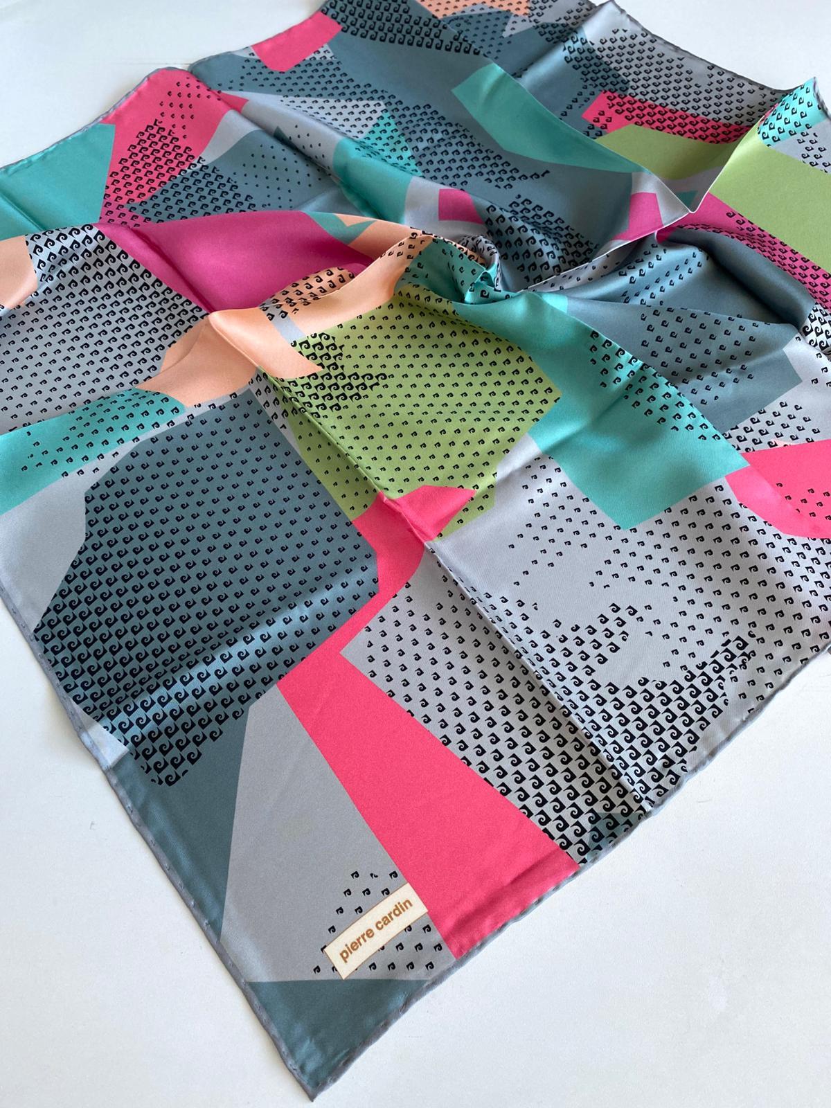 Pierre Cardin Tivil İpek Eşarp 8331438 - 972 - 48486 Gri Karışık Desen