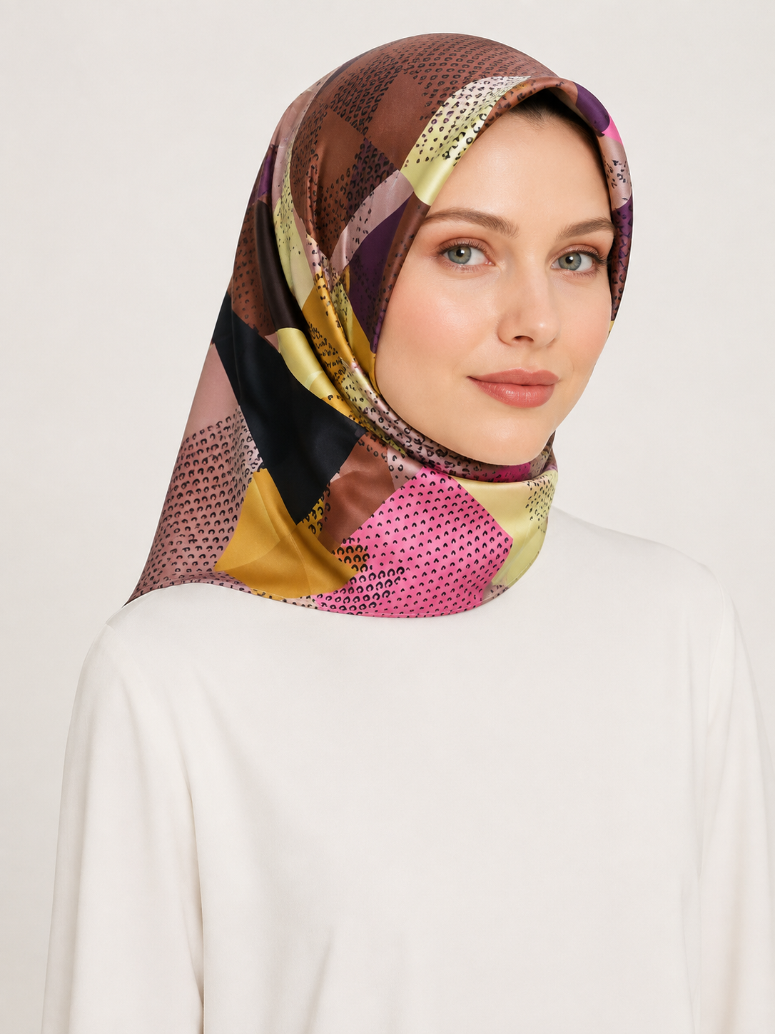 Pierre Cardin Tivil İpek Eşarp 8331438 - 991 - 53242 Gül Kurusu Karışık Desen