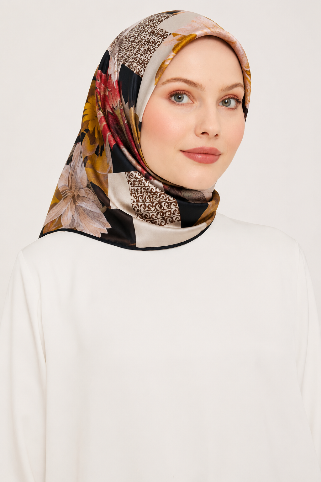 Pierre Cardin Tivil İpek Eşarp 8527438 - 911 Vizon Karışık Desen