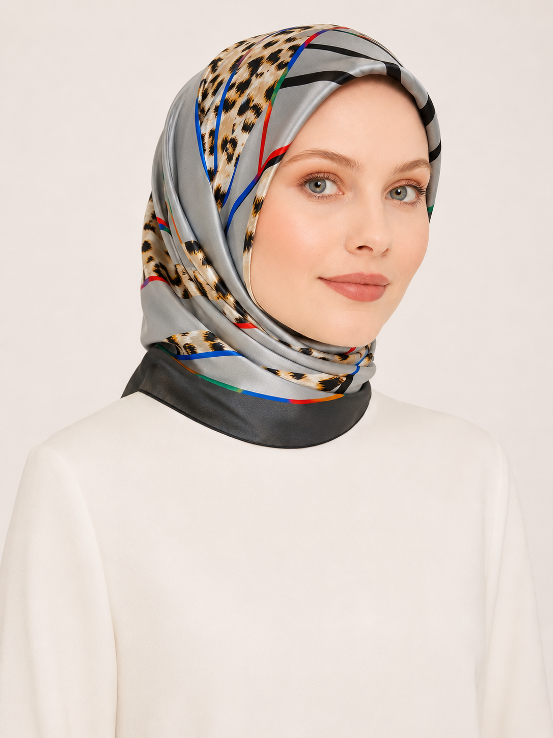 Pierre Cardin Tivil İpek Eşarp 8585438 - 971 Koyu Gri Karışık Desen