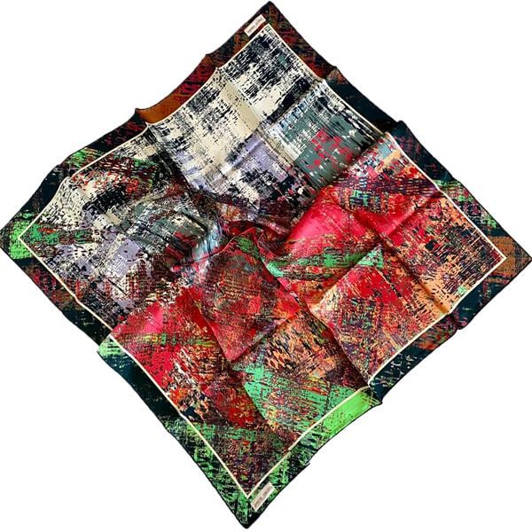 Pierre Cardin Tivil İpek Eşarp 8829438-911 Yeşil Karışık Desen