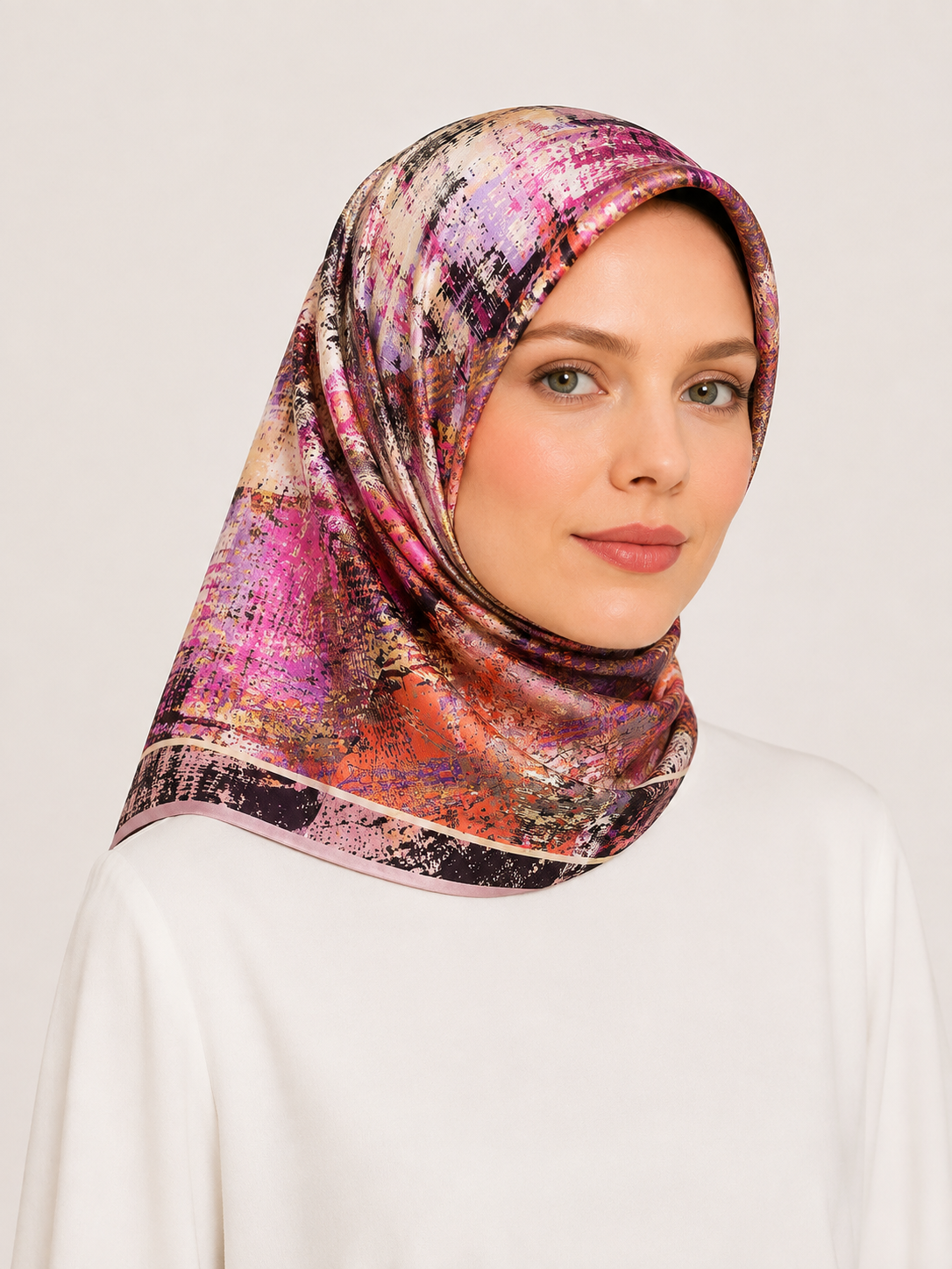 Pierre Cardin Tivil İpek Eşarp 8829438 - 991 Pudra Karışık Desen
