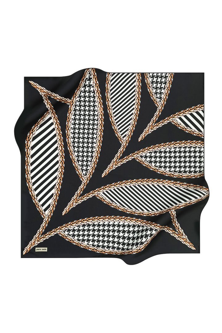 Pierre Cardin Tivil Polyester Eşarp 7916799 951 Haki Gold Kazayağı Desen