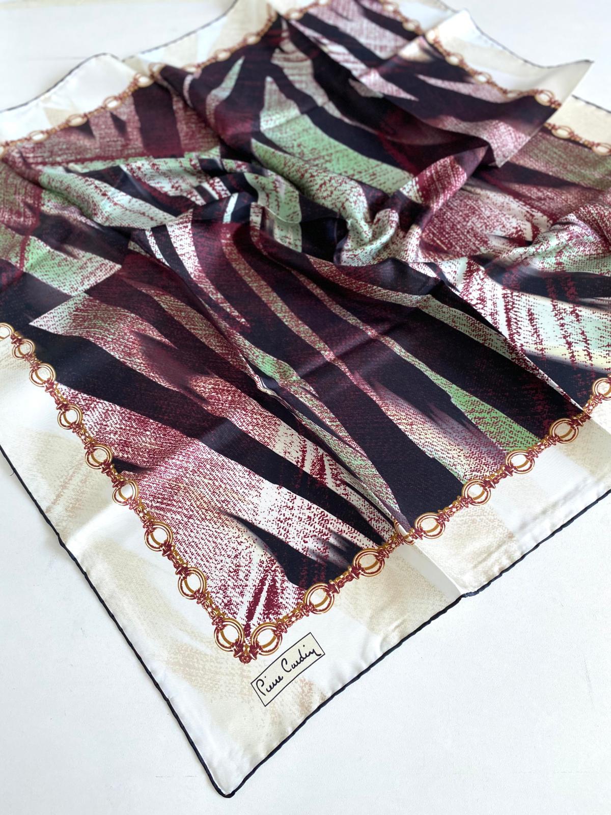 Pierre Cardin Tivil Saf İpek Eşarp 6298438 - 916 - 49677 Beyaz Karışık Desen