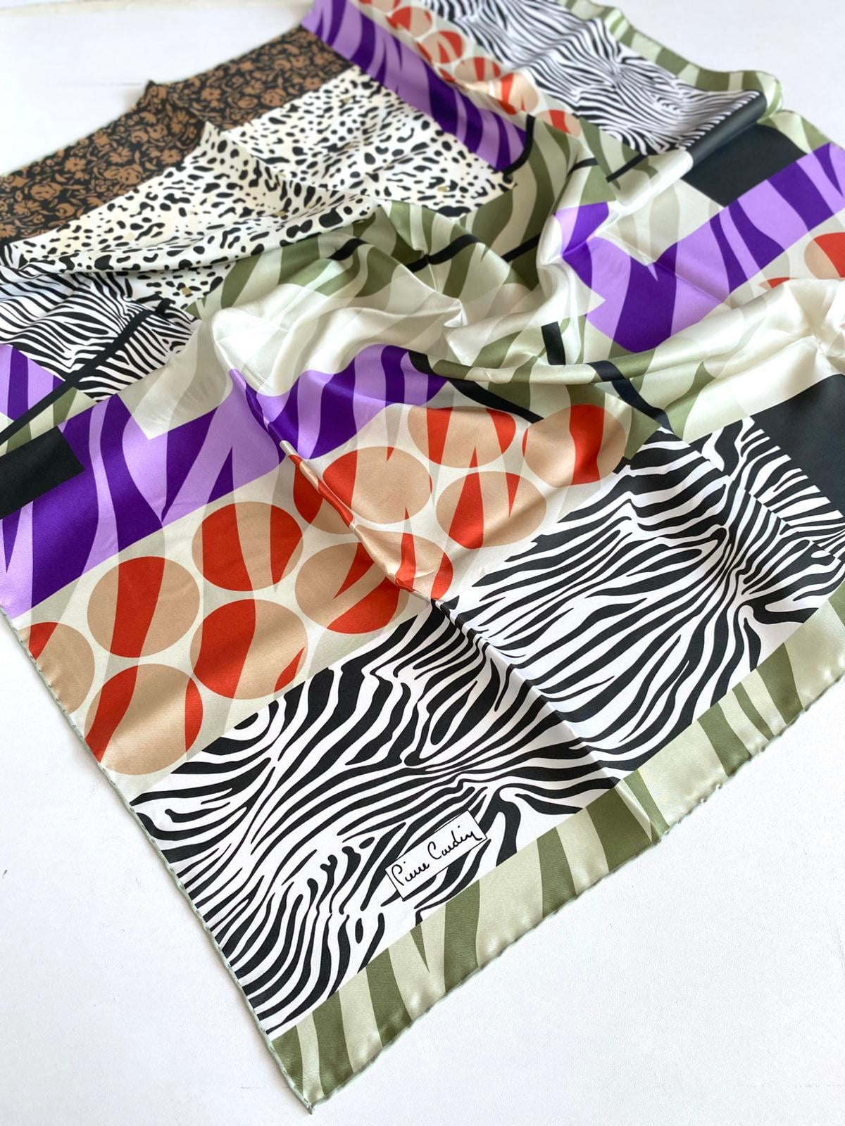 Pierre Cardin Tivil Saf İpek İpek Eşarp 7901438 - 951 Yeşil Karışık Desen