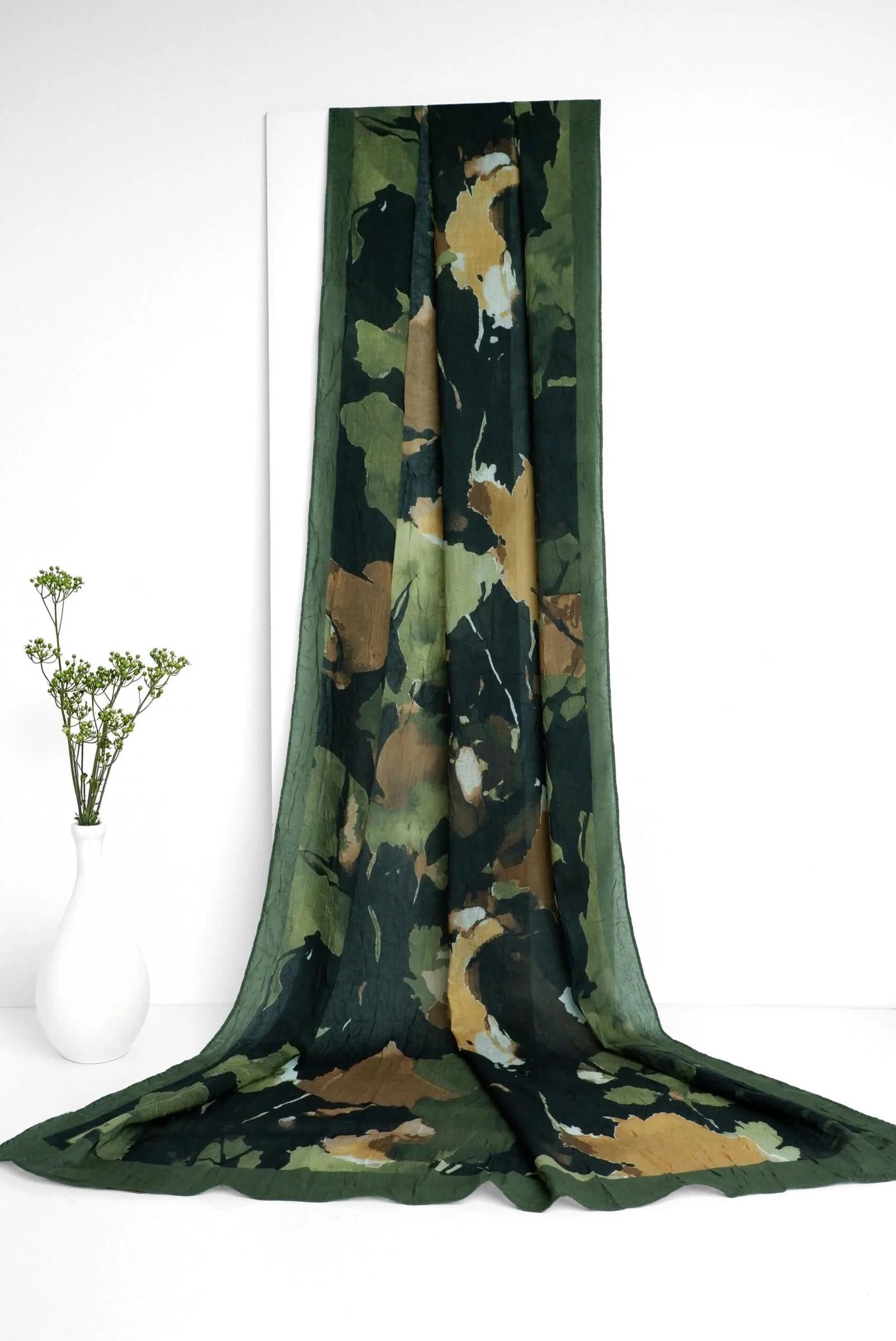Shawl Secret Bambreeze Veluna Bambu Kraş Dijital Şal 52798 Yeşil