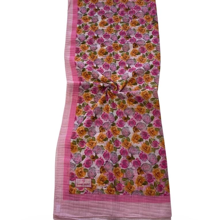 Shawl Secret Çiçek Desen Glamour Şal Pembe 54274