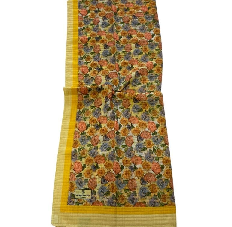 Shawl Secret Çiçek Desen Glamour Şal Sarı 54262