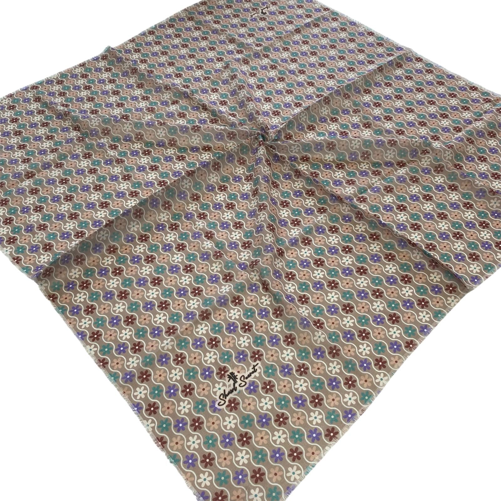 Shawl Secret Çiçek Desen Tülbent Sarı Krem 54991