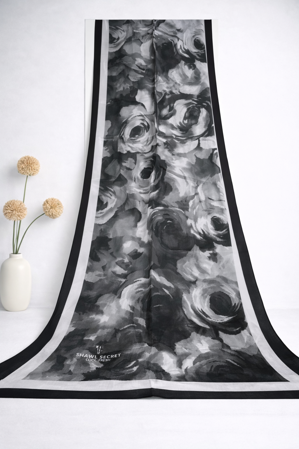 Shawl Secret Cool Fresh Şal 53863 Siyah Gri