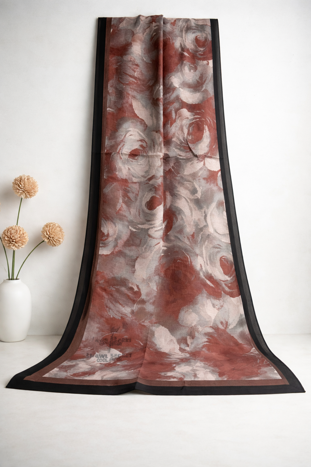 Shawl Secret Cool Fresh Şal 53872 Bordo Siyah