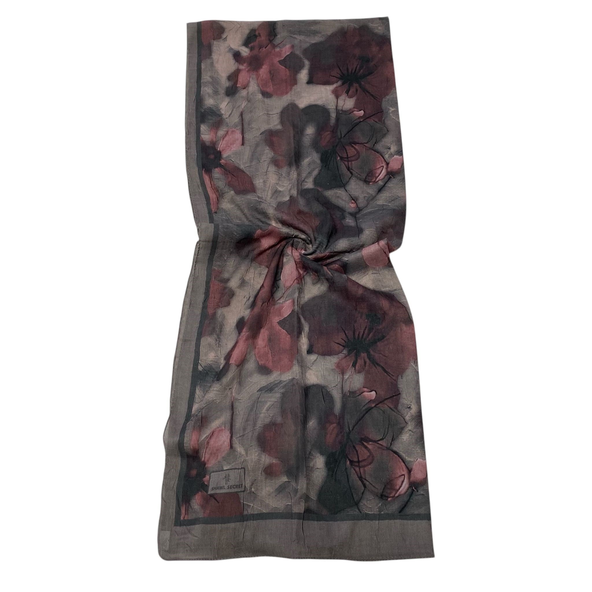 Shawl Secret Dijital Bambu Kraş Şal Gül Kurusu 54217