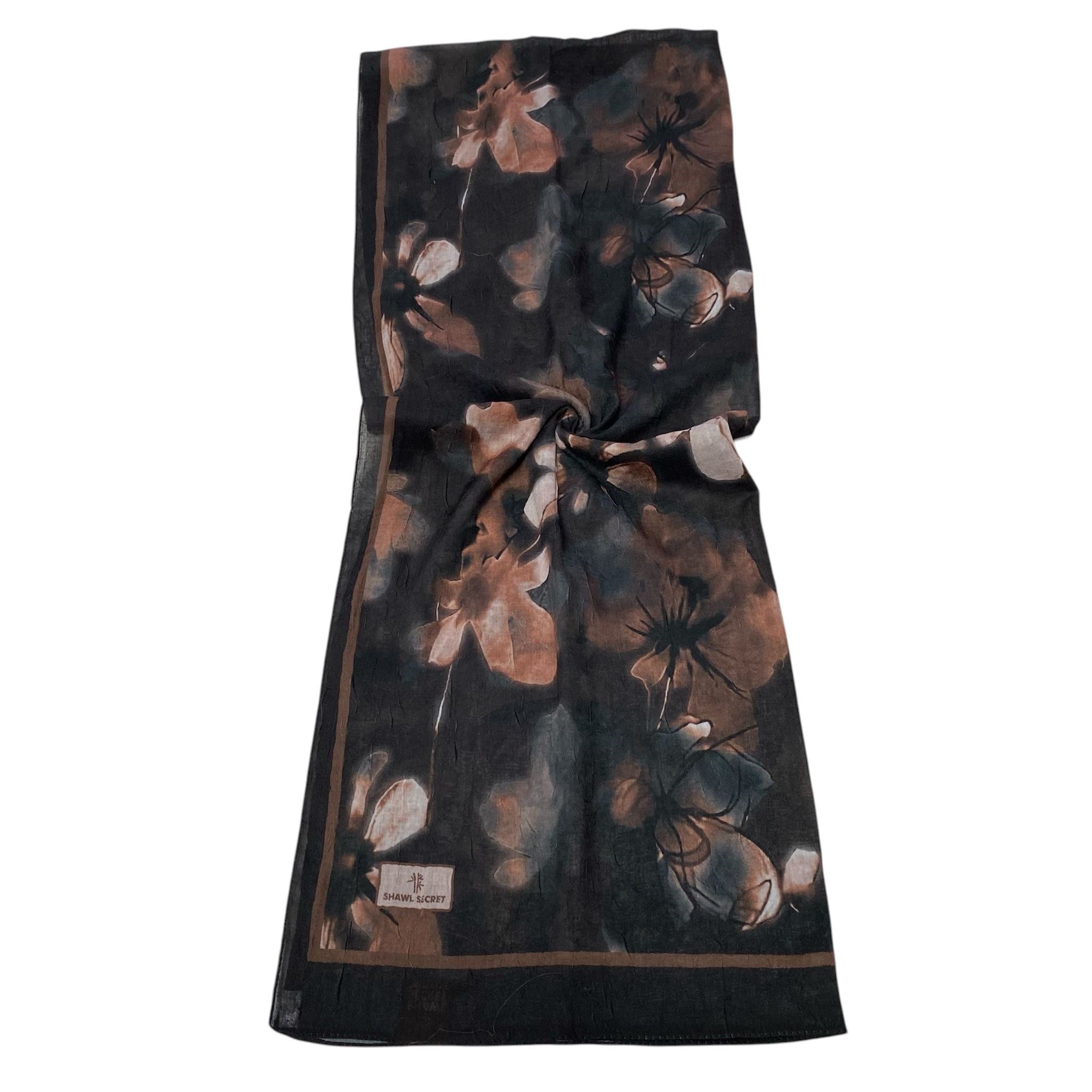 Shawl Secret Dijital Bambu Kraş Şal Siyah 54212