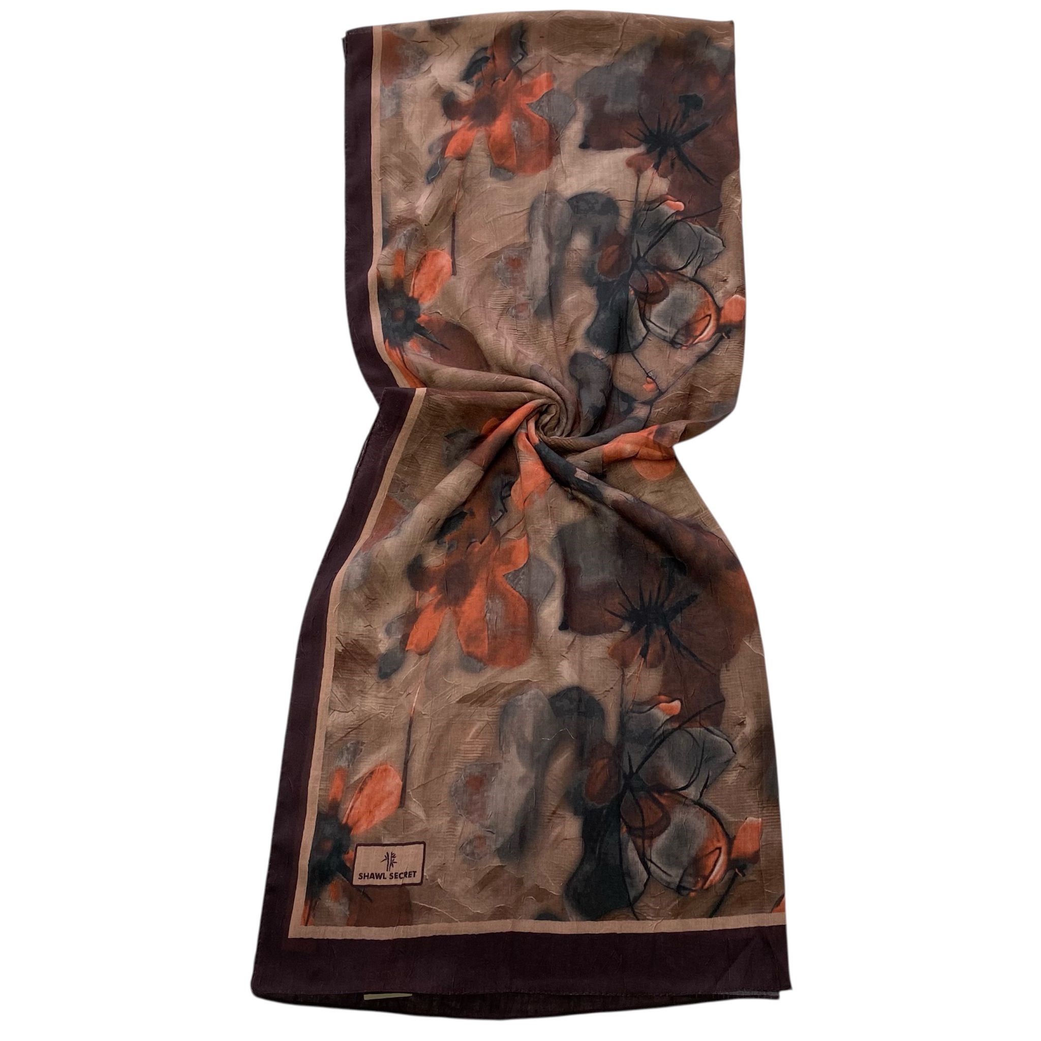 Shawl Secret Dijital Bambu Kraş Şal Taba 54208 