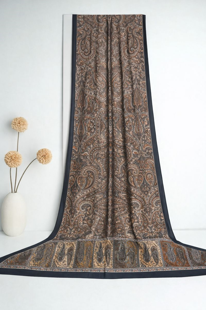 Shawl Secret Glamour Pamuklu Etnik Şal 2 - 52843 Siyah Taba