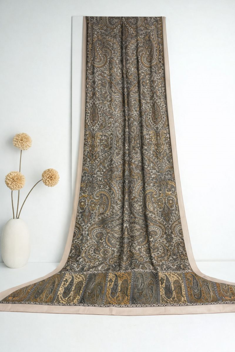 Shawl Secret Glamour Pamuklu Etnik Şal 2 - 52840 Krem Turuncu