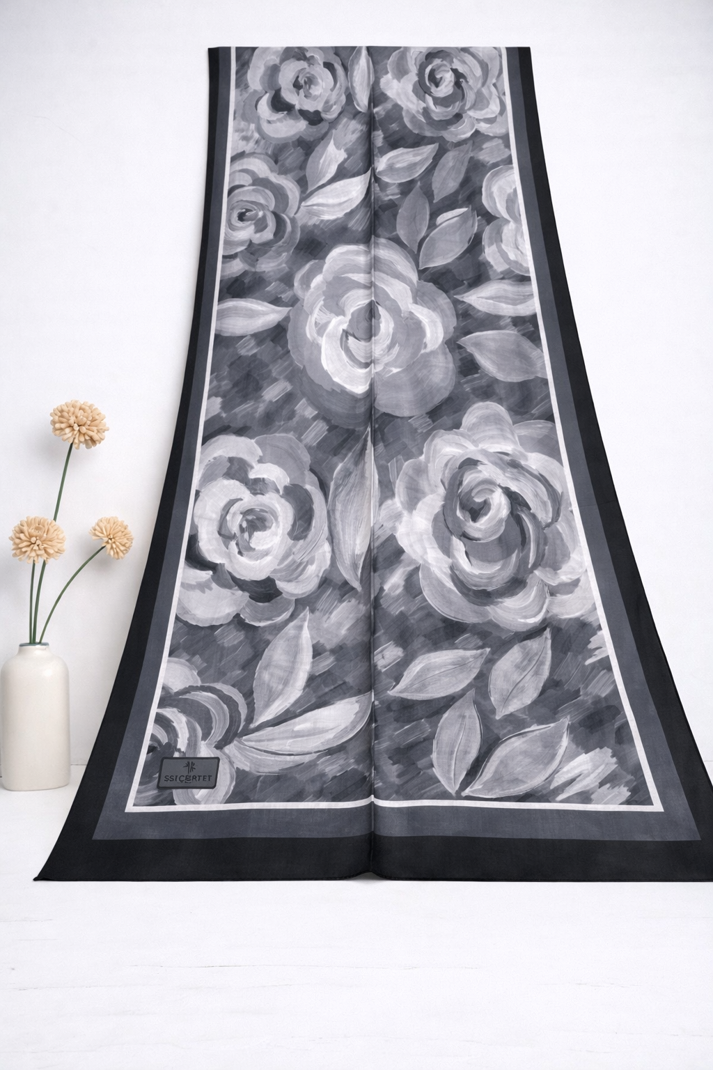 Shawl Secret Glamour Şal 54043 Siyah - Beyaz 