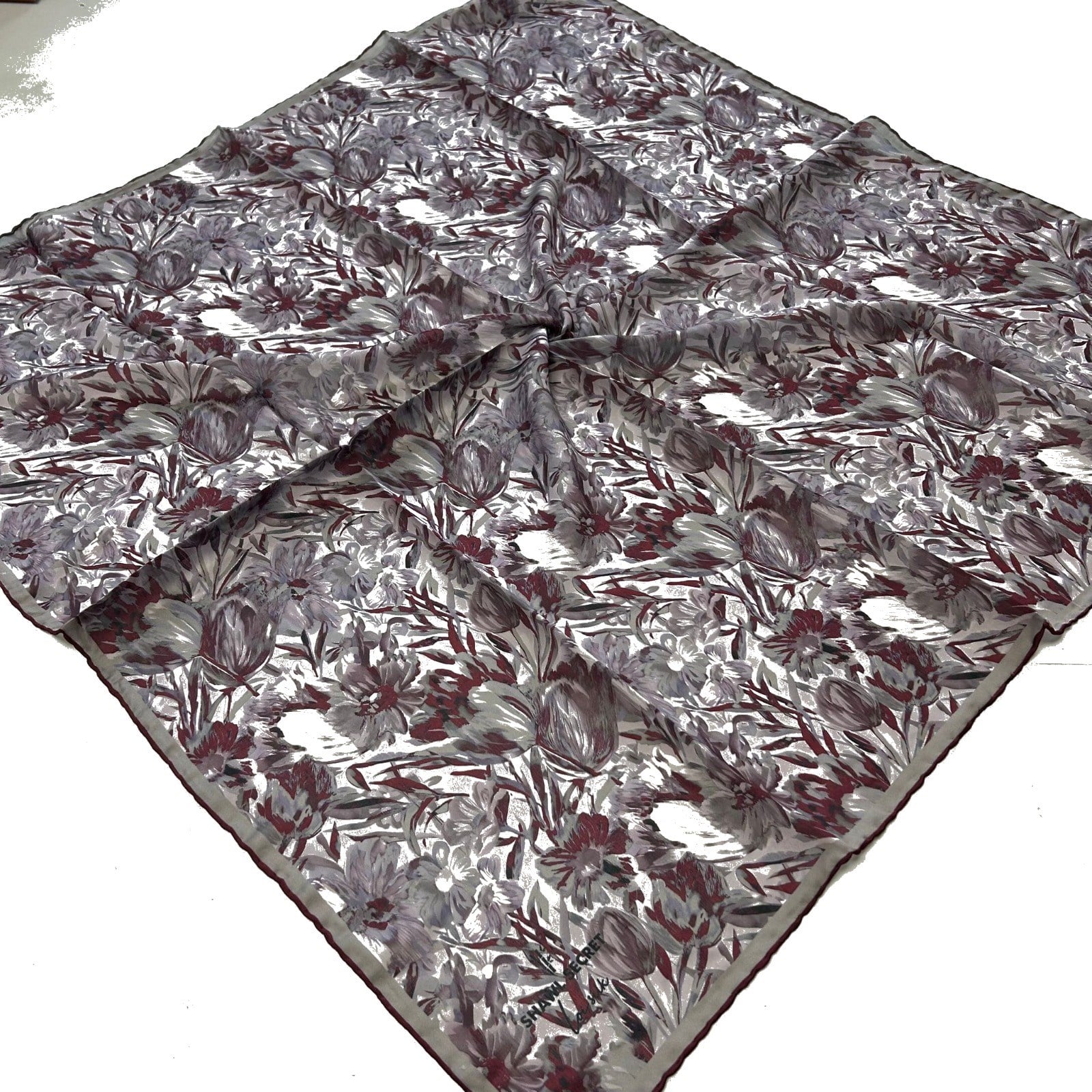 Shawl Secret Loi Silk İpeksi Eşarp Bordo 54181