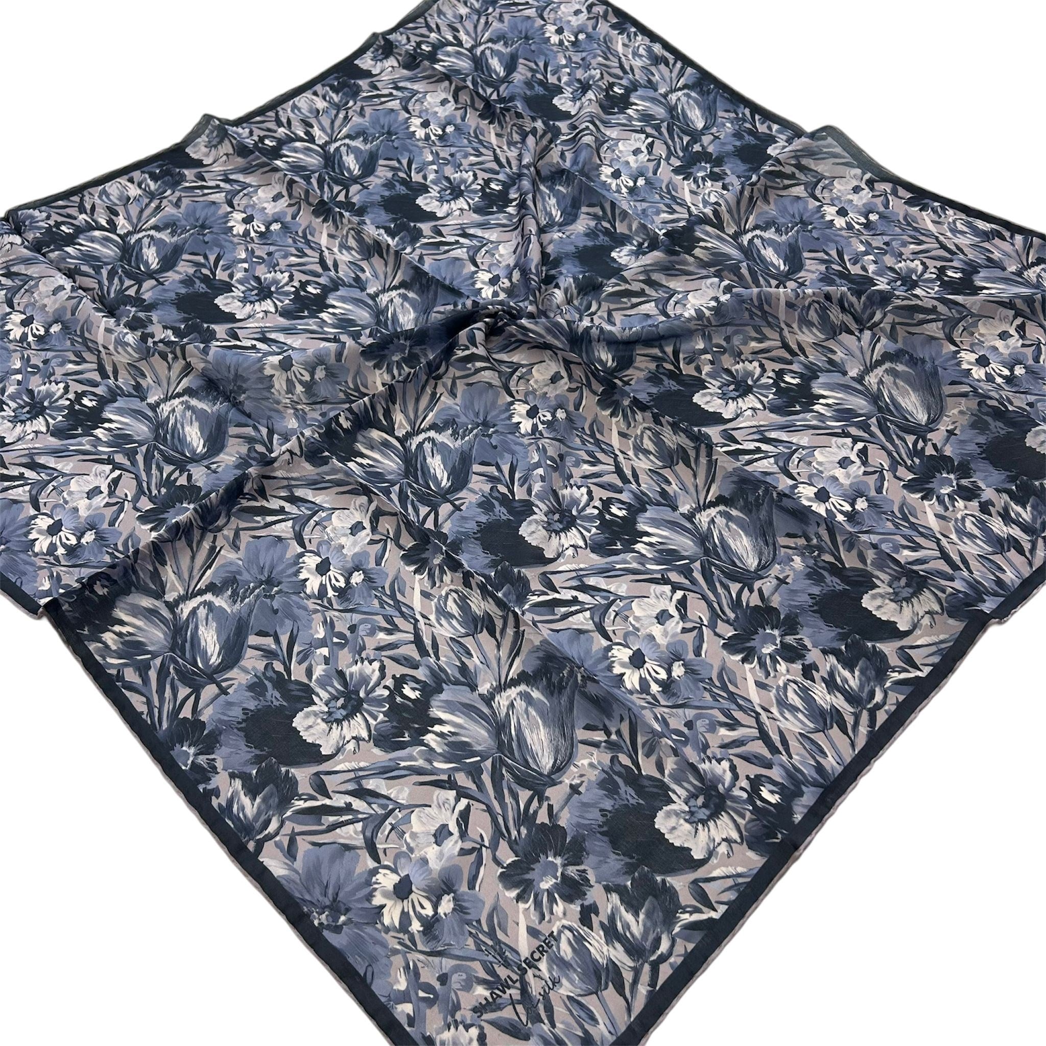 Shawl Secret Loi Silk İpeksi Eşarp Havacı Mavi 54184