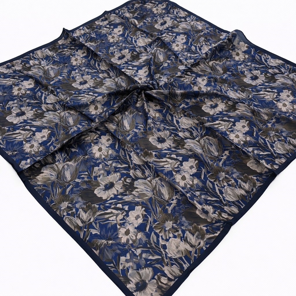 Shawl Secret Loi Silk İpeksi Eşarp Lacivert  54177