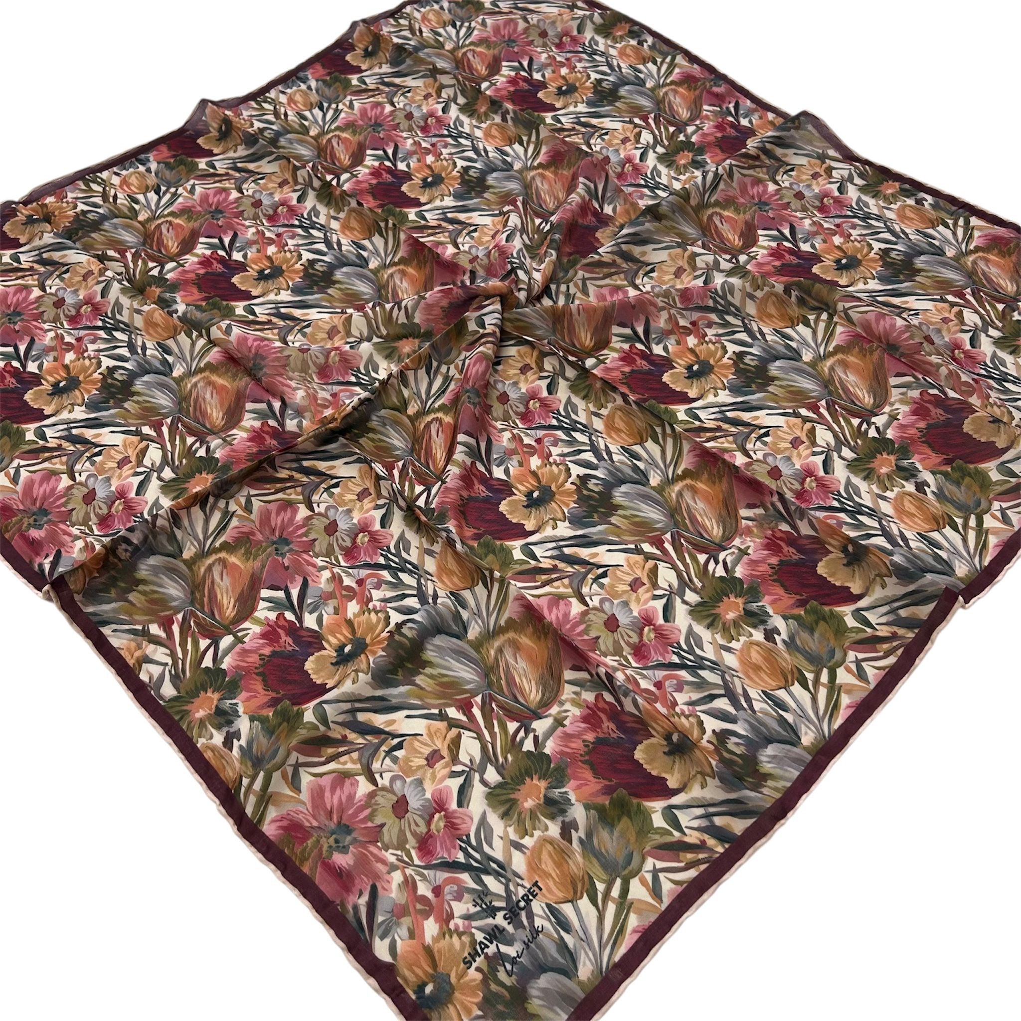 Shawl Secret Loi Silk İpeksi Eşarp Şarabi 54185