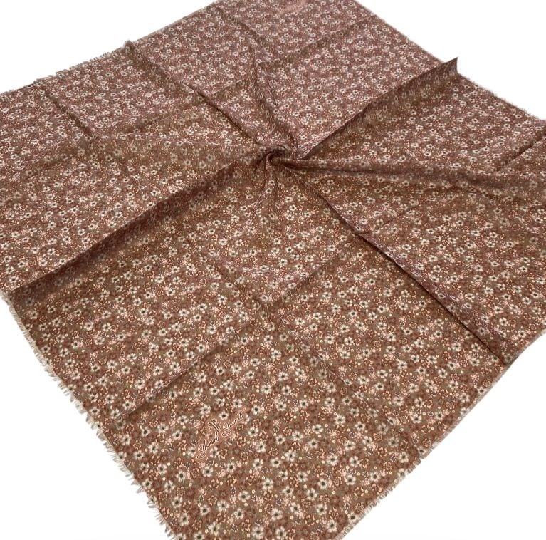 Shawl Secret Minimal Çiçek Desen Tülbent Bakır 54665