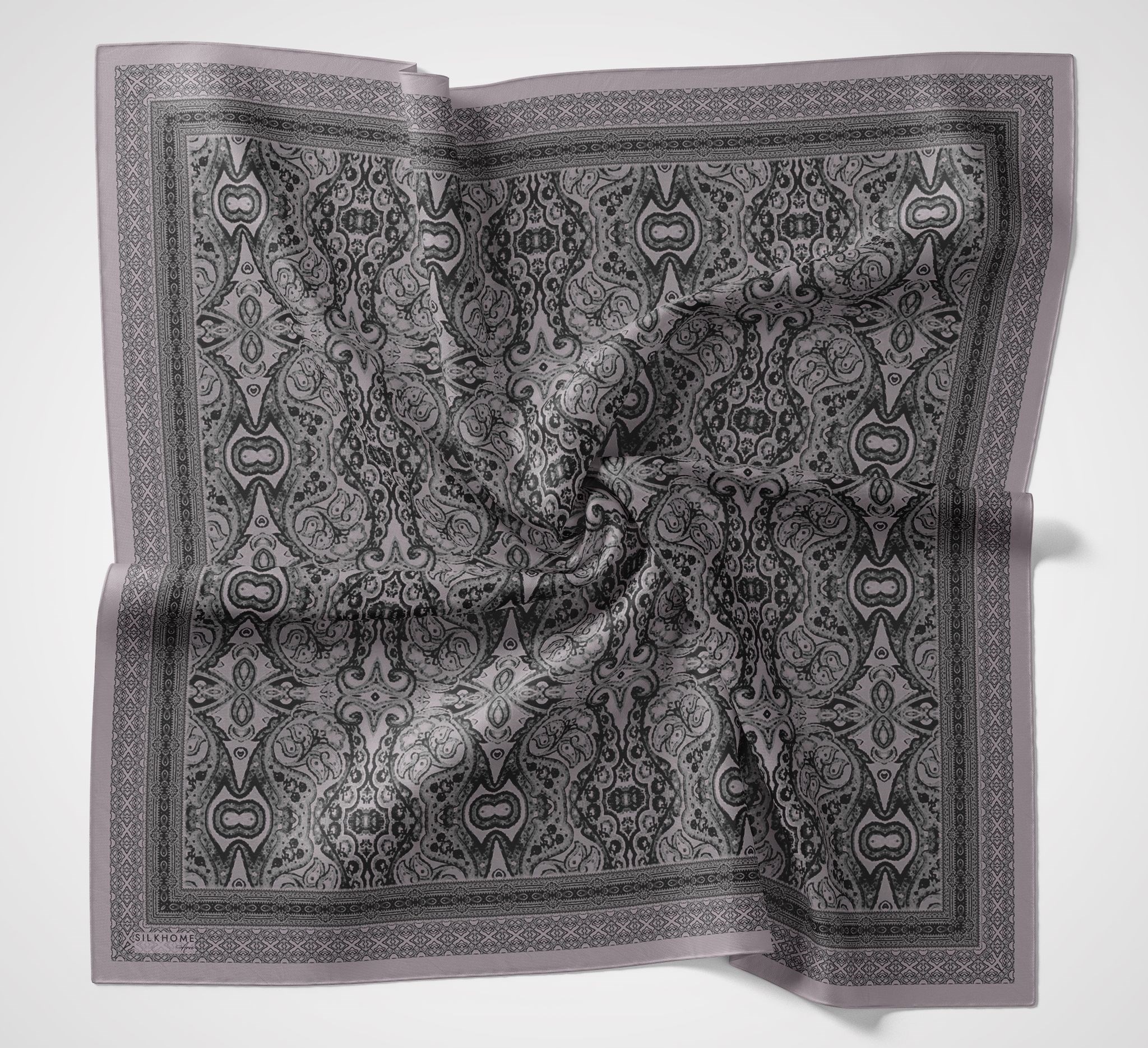 Silk Home Arve Eşarp IST 181002 - 10  Antrasit  Etnik Desen 