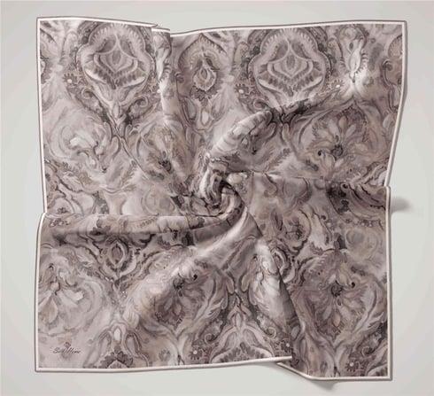 Silk Home Gümüş, Gri, Antrasit Geometrik Desen Tivil İpek Eşarp IST111465-40