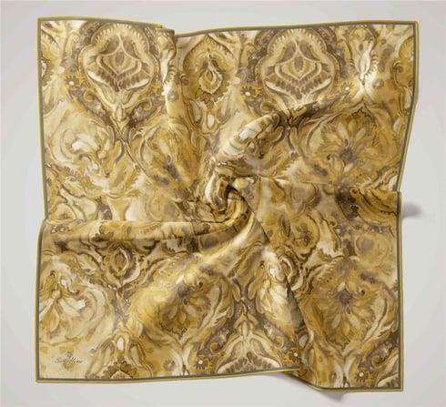 Silk Home Hardal, Duman, Uçuk Sarı Geometrik Desen Tivil İpek Eşarp IST111465-30