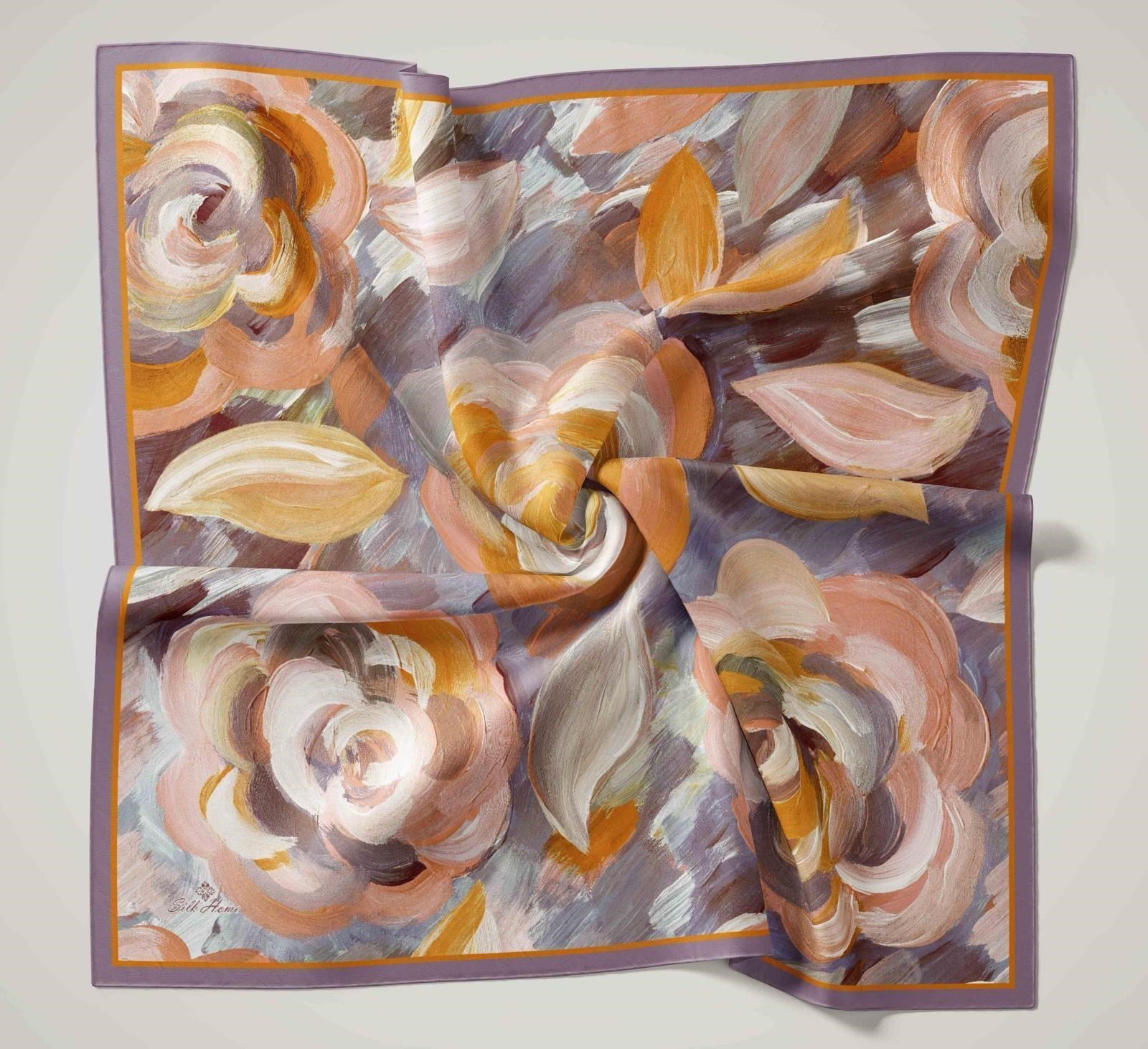 Silk Home Olinda İpek Eşarp IST 48001 -05 Bronz Kahve Çiçek Desen