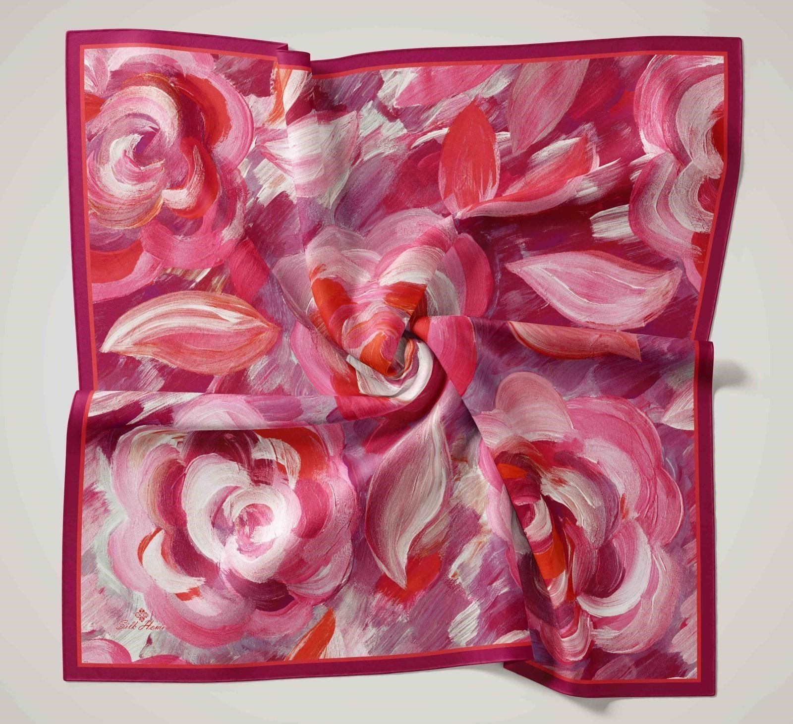 Silk Home Olinda İpek Eşarp IST 48001 -04 Mürdüm Çiçek Desen