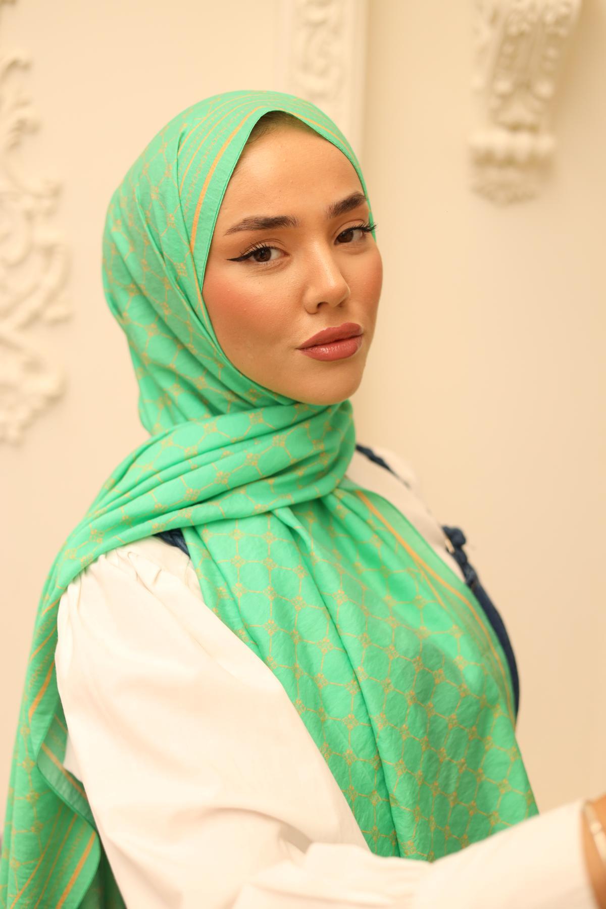 Silk Home Olinda Şal 49005-16 Yeşil, Portakal 