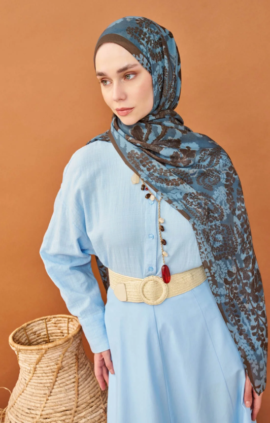 Silk Home Riva Şal Spring Blossoms  Mavi