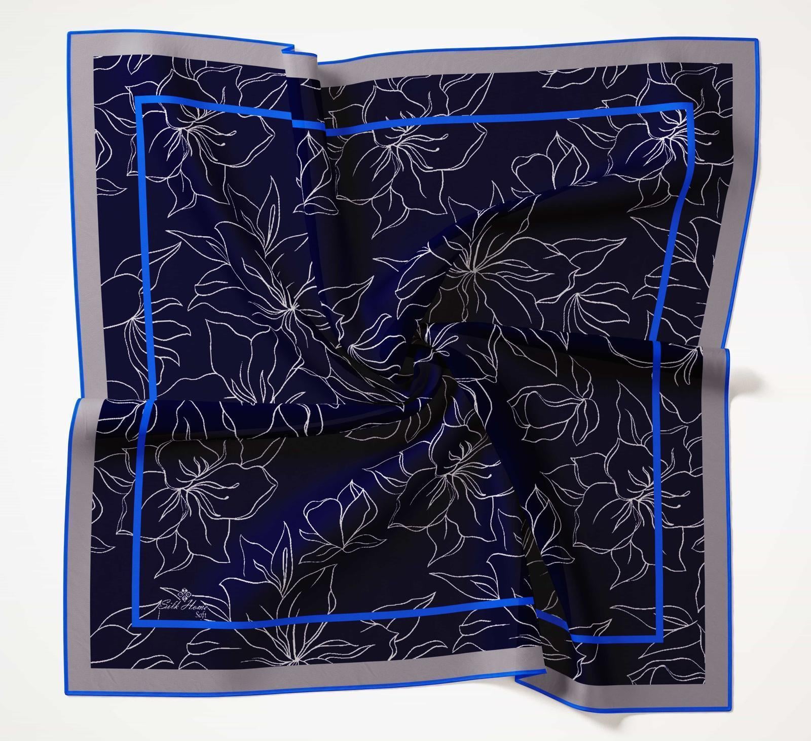 Silk Home Soft Eşarp 40627 Lacivert Karışık Desen 