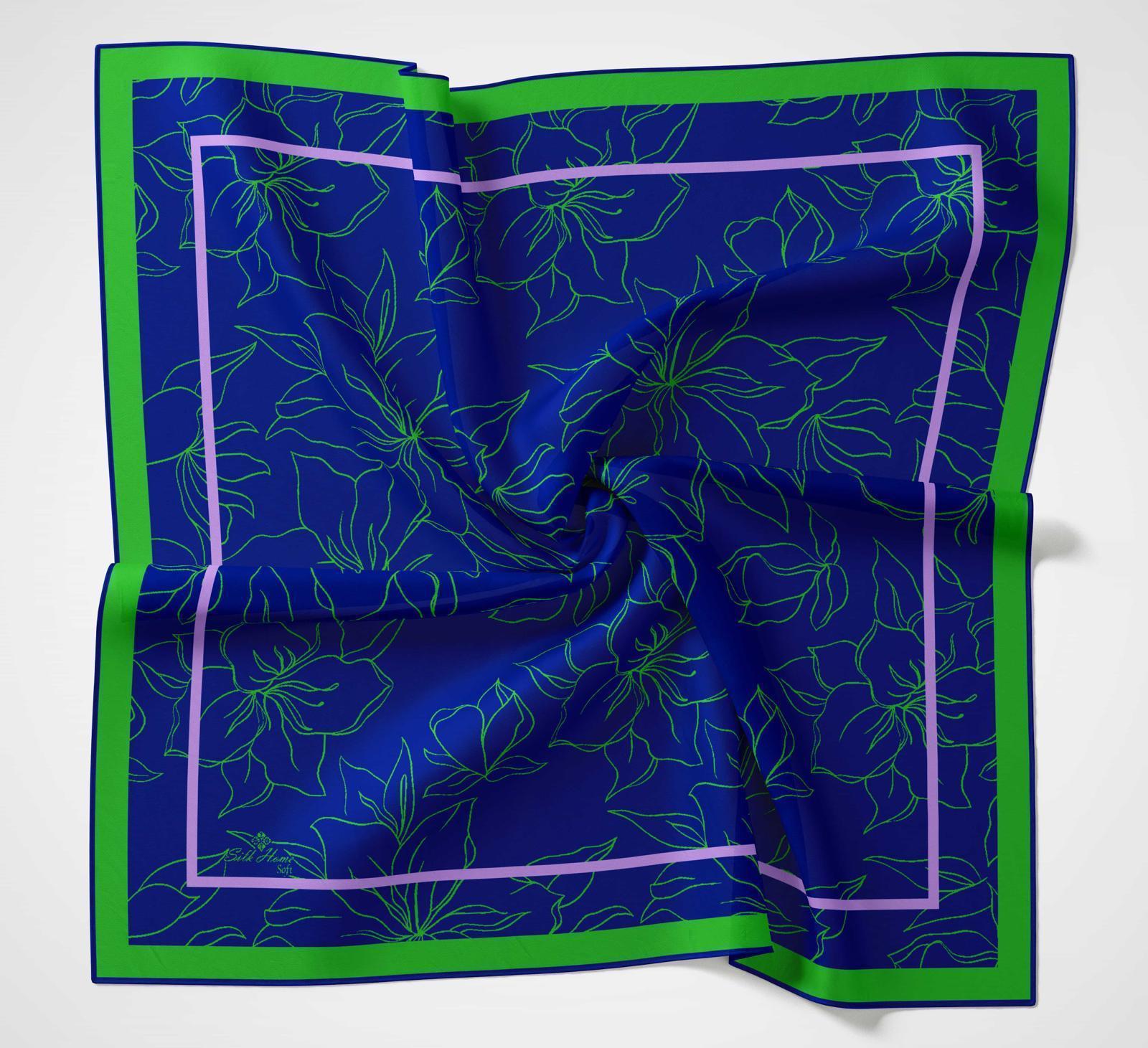 Silk Home Soft Eşarp 40633 Mavi Karışık Desen 