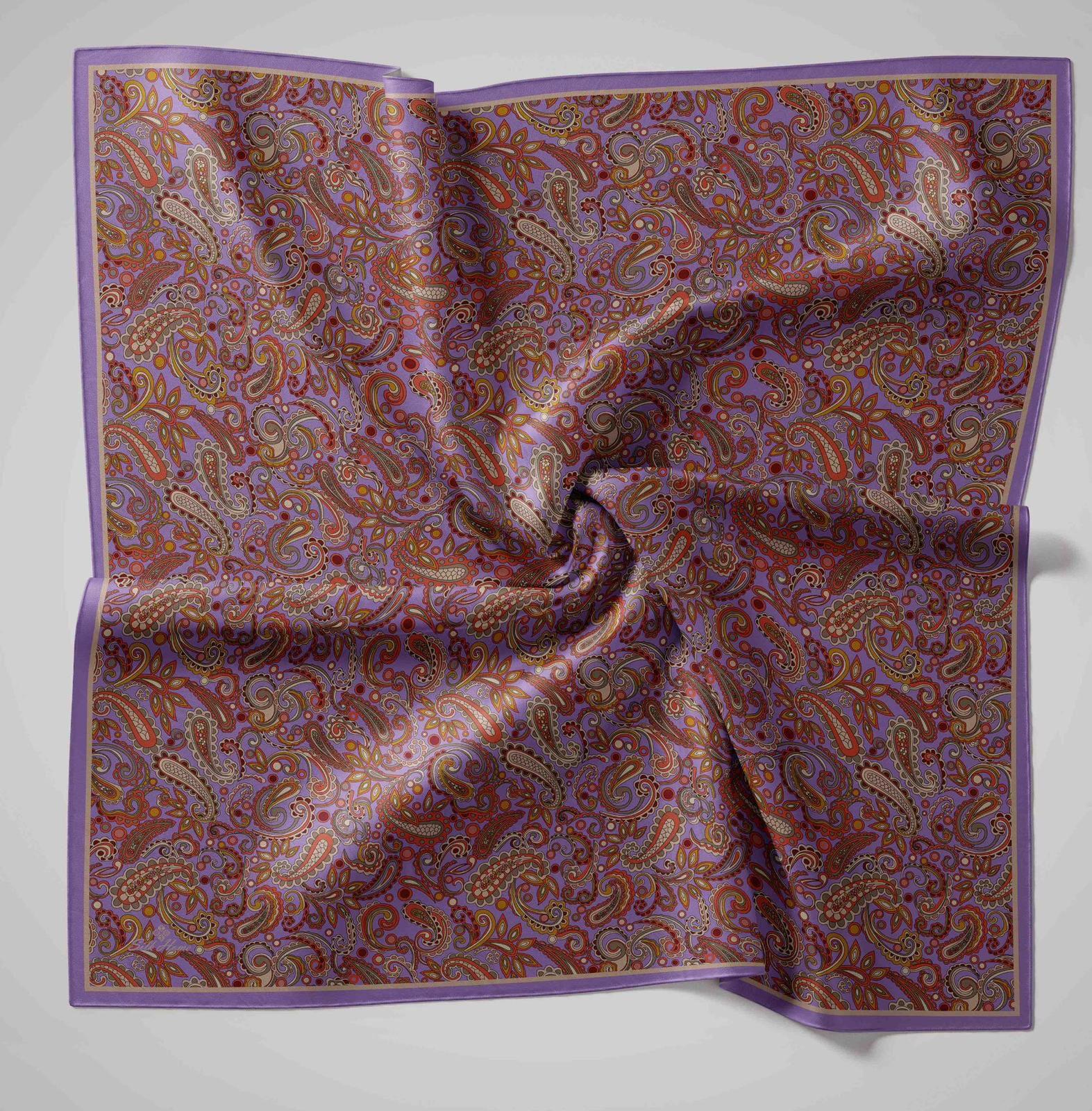 Silk Home Soft Eşarp 45858 Mor Karışık Desen 