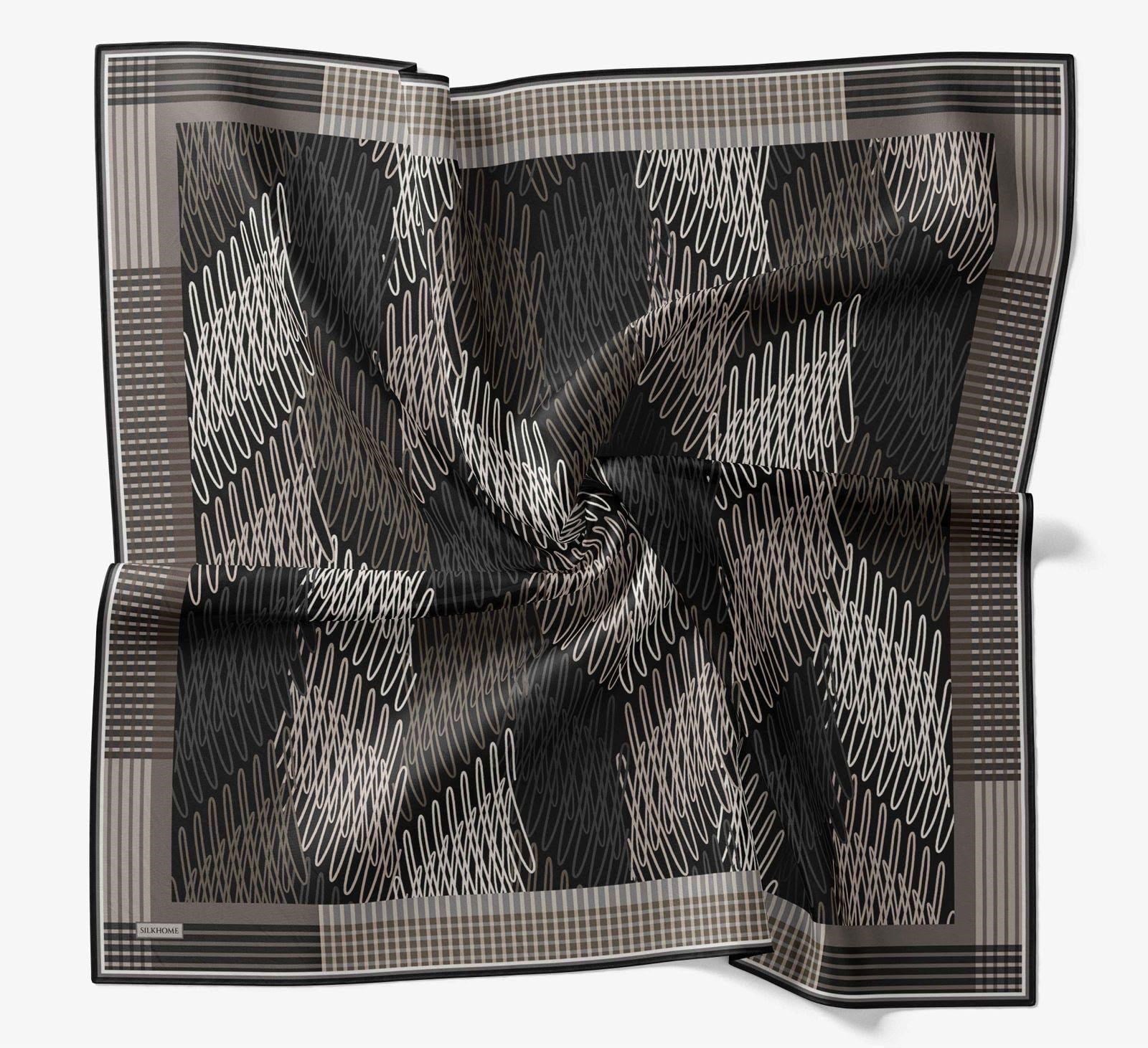 Silk Home Soft Eşarp Çizgi Desenli Siyah - Gri 