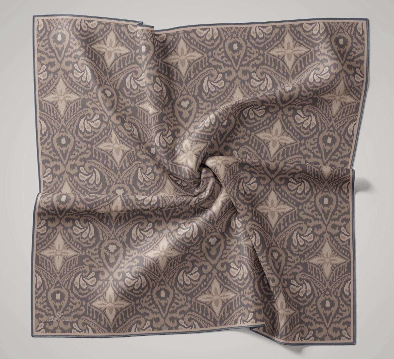 Silk Home Soft Eşarp IST 04256 - 11 Bej - Sütlü Kahve Etnik Desen 