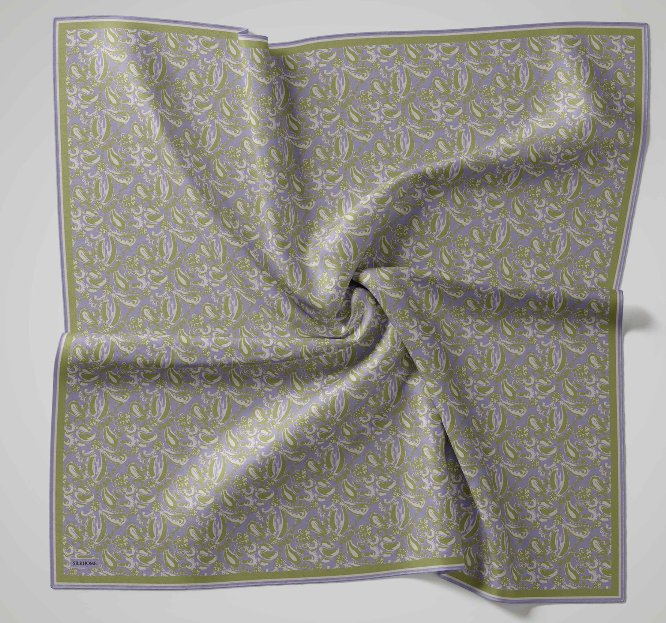 Silk Home Soft Eşarp IST 04465 - 02 Lila - Yeşil Çiçek Desen 