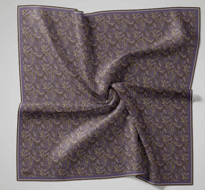 Silk Home Soft Eşarp IST 04475 - 12 Lila - Kahverengi  Çiçek Desen