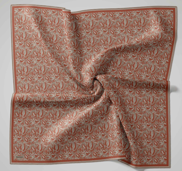 Silk Home Soft Eşarp IST 04483 - 14 Turuncu - Vizon Çiçek Desen