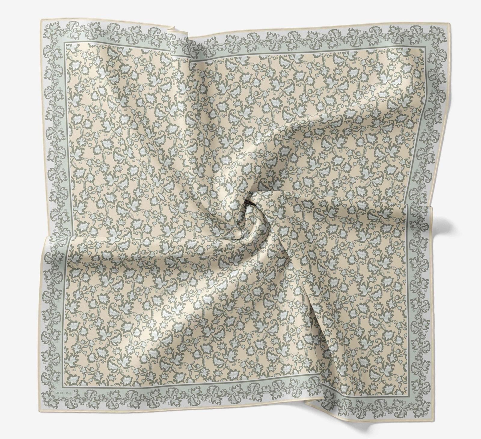 Silk Home Soft Eşarp IST 04597 - 07 Sarı - Mint Yeşili Çiçek Desen