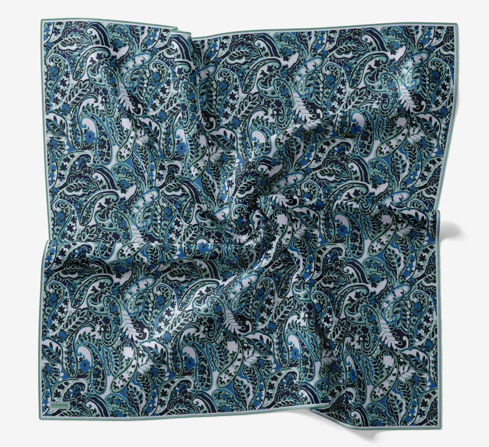 Silk Home Soft Eşarp IST 04675 - 1 Turkuaz Etnik Desen