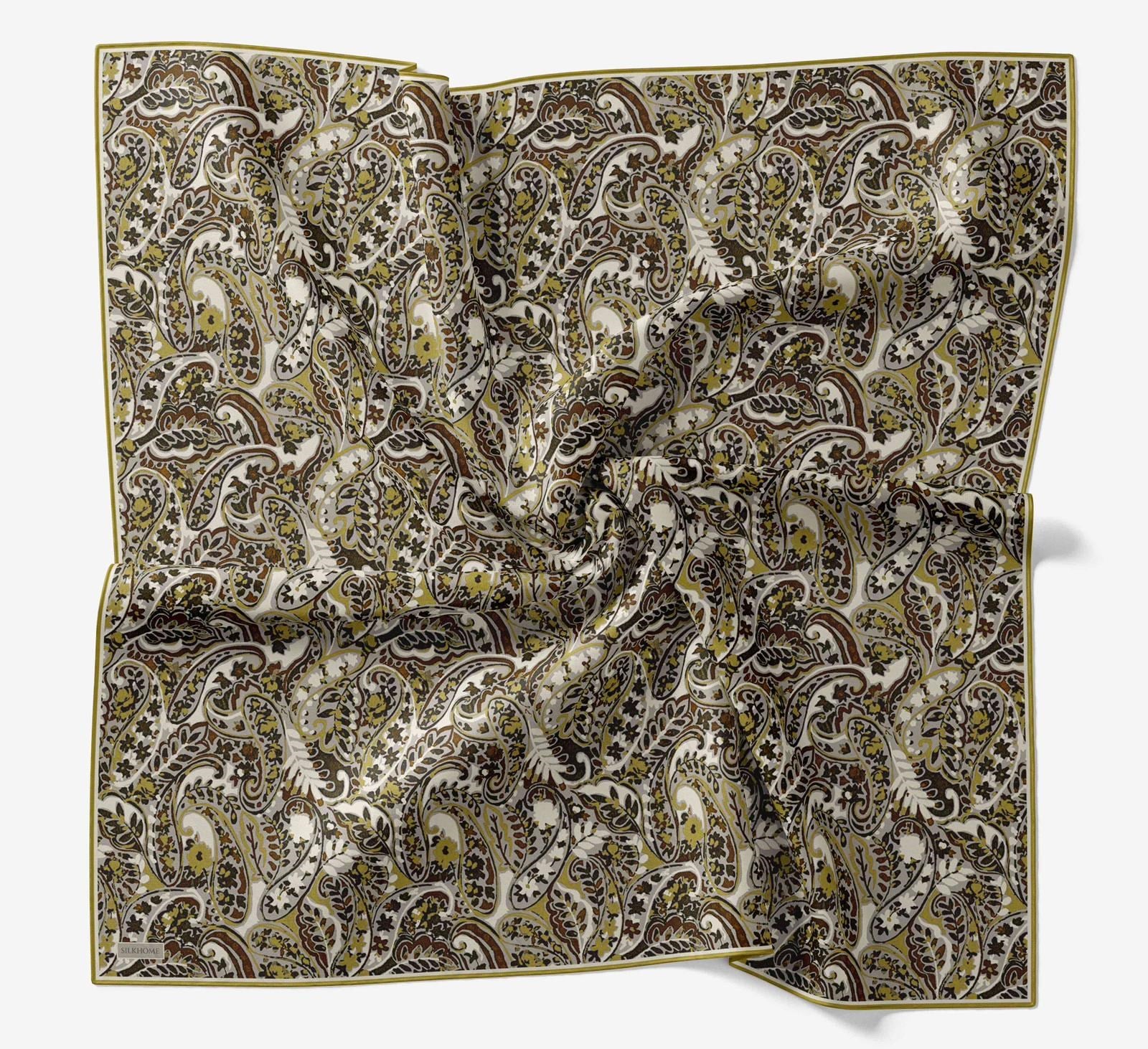 Silk Home Soft Eşarp IST 04675 - 13 Fıstık Yeşili Etnik Desen